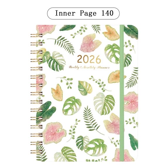 Clearance Under $5.54! 1PC 2026 Calendar Planner, Spiral Bound Agenda Book with Monthly & Weekly Views, Paper, for Home & Office, (21x15cm, C)