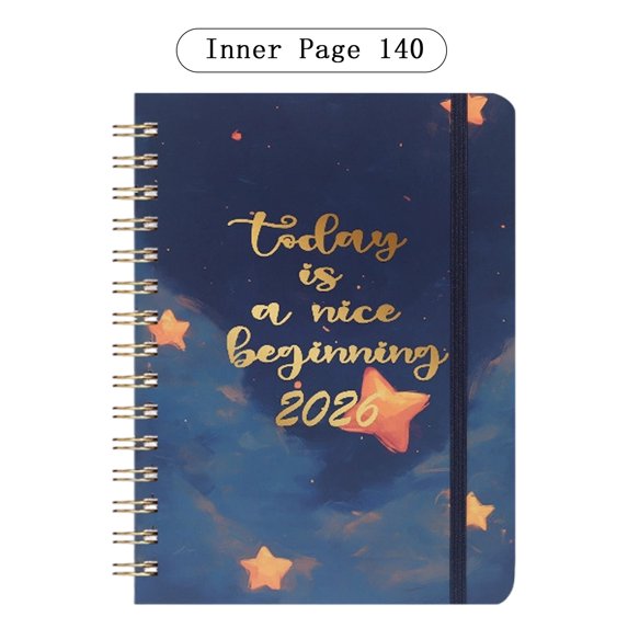 Clearance Under $5.54! 1PC 2026 Calendar Planner, Spiral Bound Agenda Book with Monthly & Weekly Views, Paper, for Home & Office, (21x15cm, F)