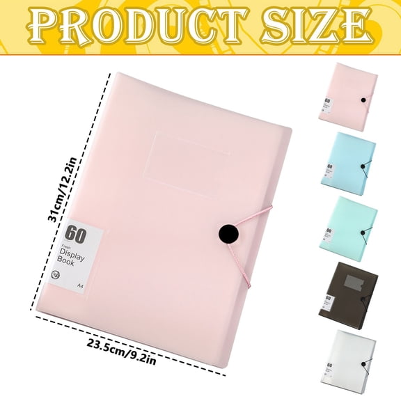 Clearance Under $5.69! 1PC Insert Sheet Protector Folder, 100-Pocket Music Sheet Organizer with Clear View, PVC, for Document Storage, (A4, Pink)