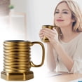 thumbnail image 1 of Clearance Under $5.89 Screws Shaped Mug, 380ml Hexagonal Ceramic Coffee Cup with Insulated Handle, 1 of 5
