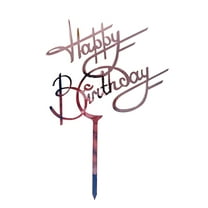 Clearance Under $5 Acrylic Cake Inserts Creative Happy Birthday Birthday Cake Decoration