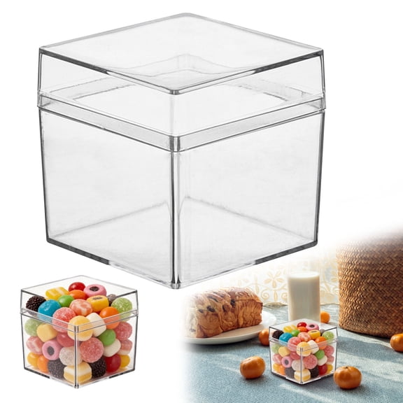 Clearance Under $5 Acrylic Candy Box European Style Transparent with Lid for Wedding Home,1PC,Clear
