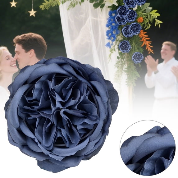 Clearance Under $5 Artificial Austin Rose Head DIY Wedding Bouquet Table Centerpiece Decor,1PC,Blue