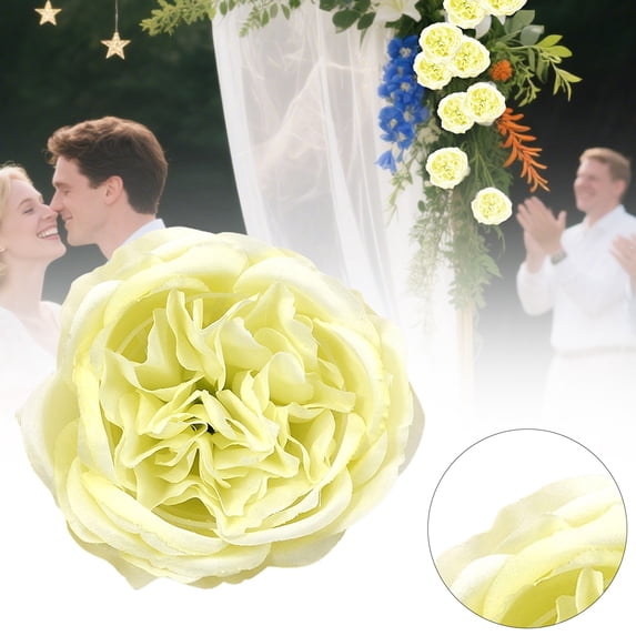 Clearance Under $5 Artificial Austin Rose Head DIY Wedding Bouquet Table Centerpiece Decor,1PC,Yellow