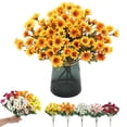 thumbnail image 1 of Clearance Under $5 Artificial Fall Mums Outdoor Weatherproof Garden Porch Home Autumn Decor,1PC,Yellow, 1 of 9