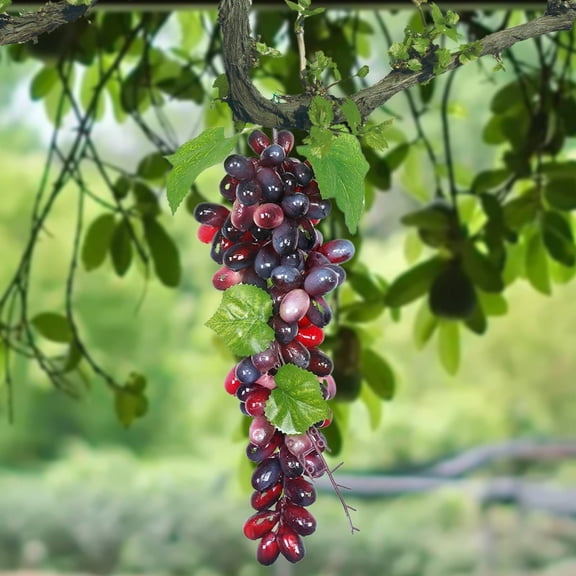 Clearance Under $5 Artificial Grape Cluster Mini Faux Grape Bunch Pvc For Fairy Garden Landscape Dollhouse Miniature (B) (1Pc)