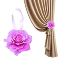 thumbnail image 1 of Clearance Under $5 Artificial Rose Curtain Tieback Magnetic Home Window Drape Decorative Holder,1PC,Purple, 1 of 9