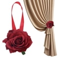 thumbnail image 1 of Clearance Under $5 Artificial Rose Curtain Tieback Magnetic Home Window Drape Decorative Holder,1PC,Red, 1 of 7