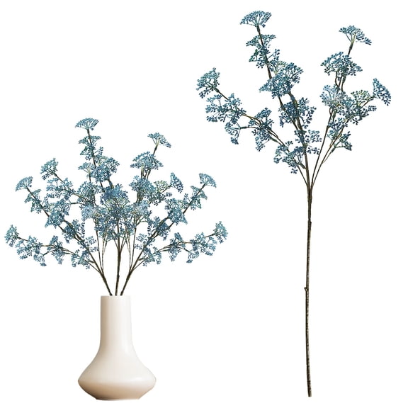 Clearance Under $5 Artificial Wild Grape Vine Spray 5 Forks Wedding Home Centerpiece Table Decor,1PC,Blue