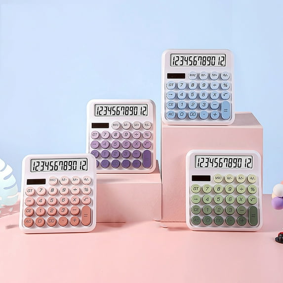 Clearance Under $5 Calculators, Hwkond Solar Calculator High Color Dopamine 12 Bit Mechanical Key Scientific Computer