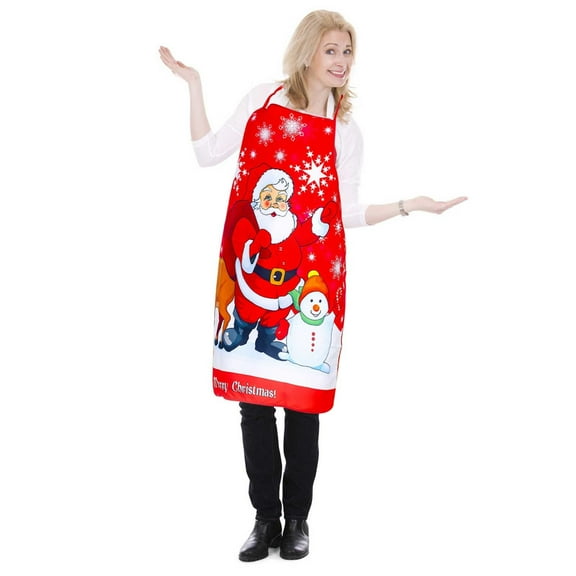 Clearance Under $5 Christmas Apron Lovelys Apron Good Gift For Mom Christmas Apron for Home & Kitchen