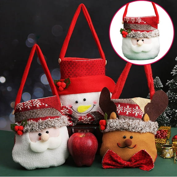 Clearance Christmas Decoration! Skegnu Christmas Gift Bag With Handle Christmas Party Supplies Candy Bag Super Cute Snowman Santa Claus Deer for Decoration And Return Gift Deals
