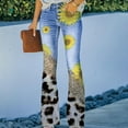 thumbnail image 1 of Clearance Under $5 Clothing,AXXD Plus Size Elastic Waist Buttons Printing Stretch Skinny Pants Dressy Jumpsuits For Women Yellow 4XL, 1 of 8