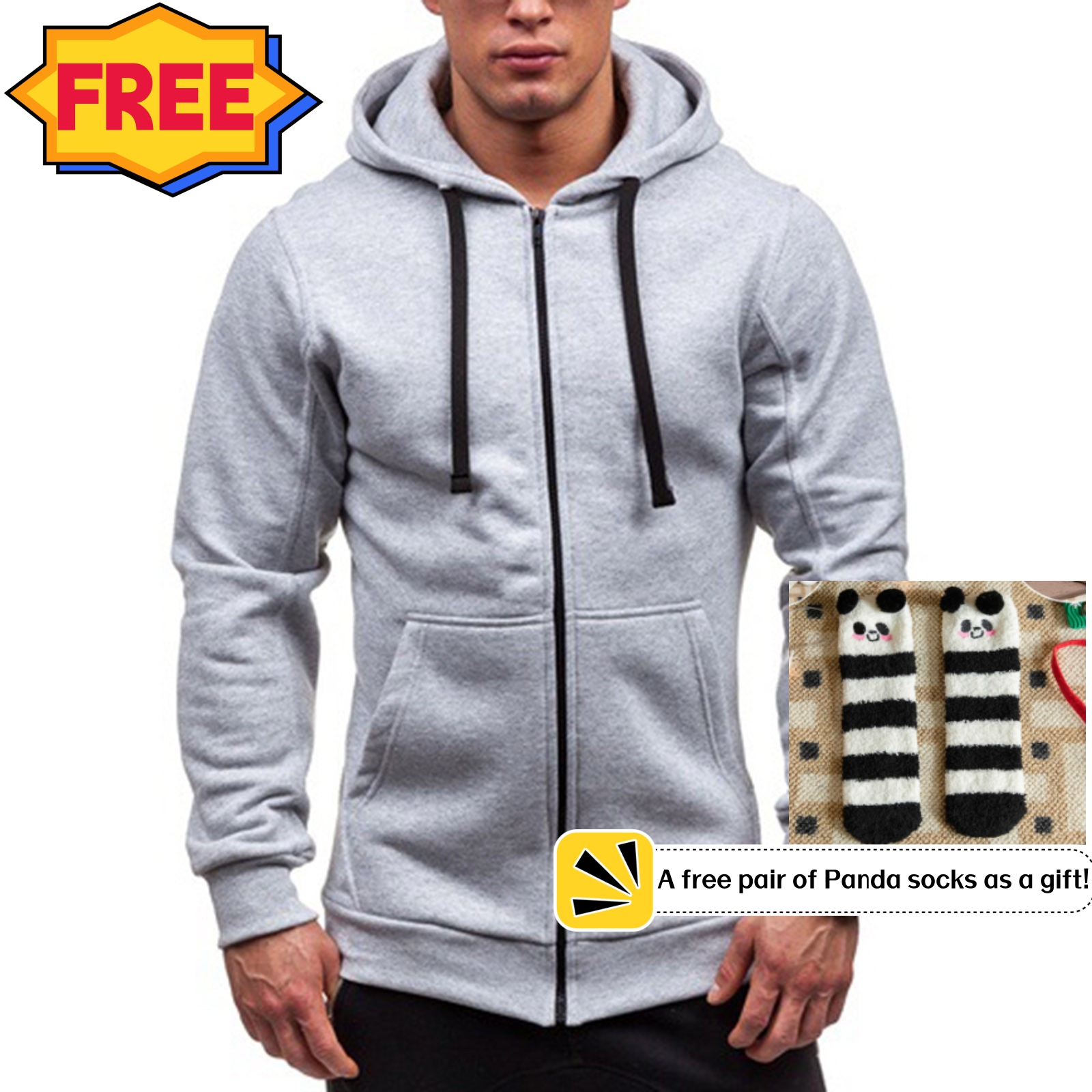 Clearance Under 5 Clothing Men POROPL Solid Hoodies Zipper Sweatshirt Jacket Sun Hoodie Mens Gray Size 3xl Walmart