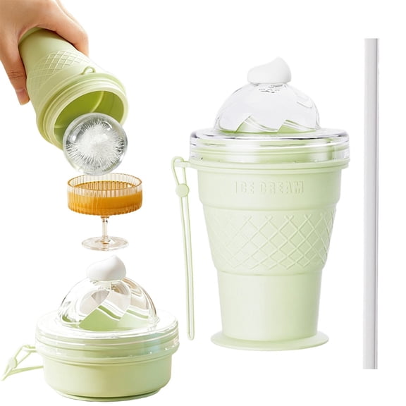 Clearance Under $5 Collapsible Ice Ball Cup Foldable Ice Ball Cup For Home Bartending Rocks,Plastic Green (1Pc)