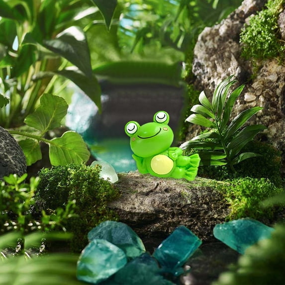 Clearance Under $5 Cute Frog Statue Resin Garden Ornament Patio Desktop Lucky Figurine Decor,1PC,Green