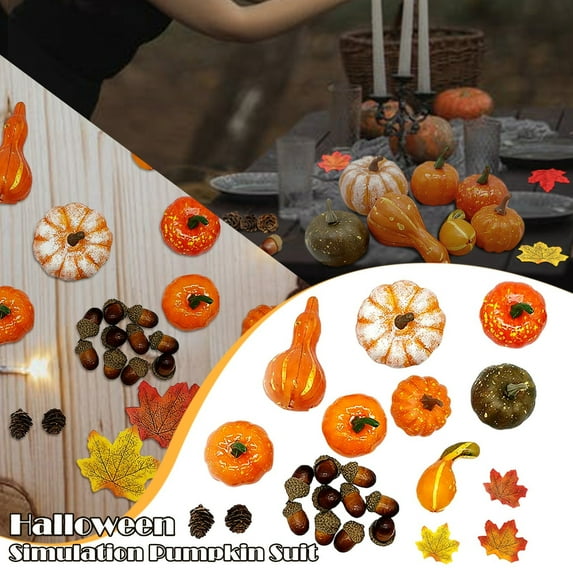 Clearance Under $5 Decorations Decor Pumpkins Artificial For Fall Table Leaves Maple Thanksgiving Home Decor Multicolor
