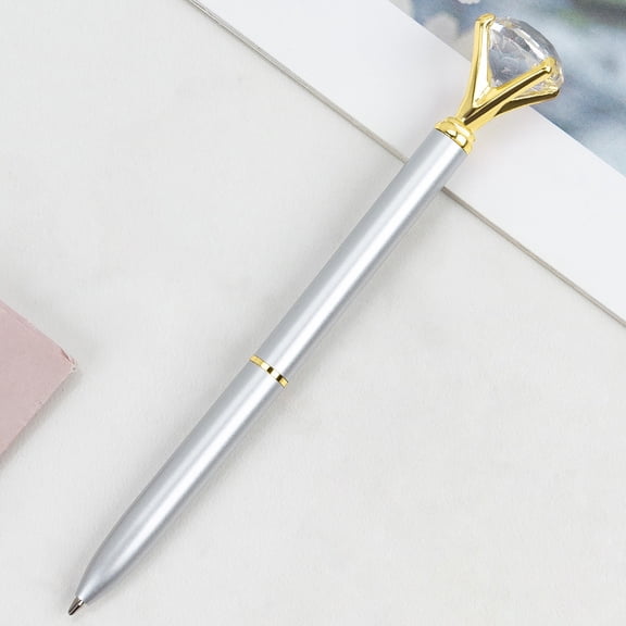 Clearance Under $5 Diamond Ballpoint Pen,Sparkling Bling Design with Oil-Based Ink,for Party Guest Book & Wedding Signing,1pc,Silver