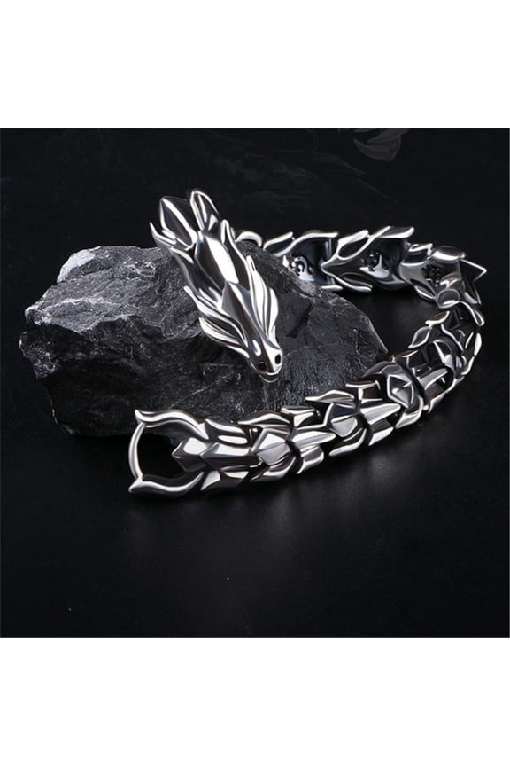 Under $5 EGNMCR Bracelets Bracelet for Men Mens Sterling Dragon Bracelet Fashion Birthday Gift for Your Frind
