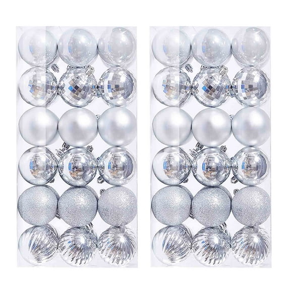Under$5 EGNMCR Christmas Balls Ornaments for Xmas Christmas Tree Shatterproof 72PCS Christmas Tree Ball Bauble Hanging Home Party Ornament Decor 3CM Happy New Year!