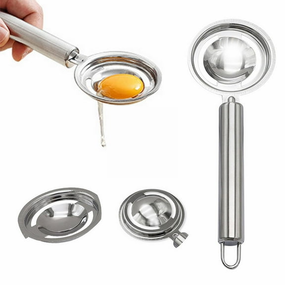 Clearance Under $5 Egg Separator Stainless Kitchen Gadget Egg Yolk Separator Stainless 430 Egg White Separator Egg Separator Kitchen Tools Practical