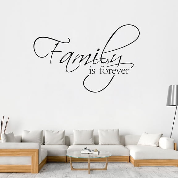 Clearance Under $5 Family Forever Wall Sticker Quote Decal Inspirational for Living Room,1PC,White