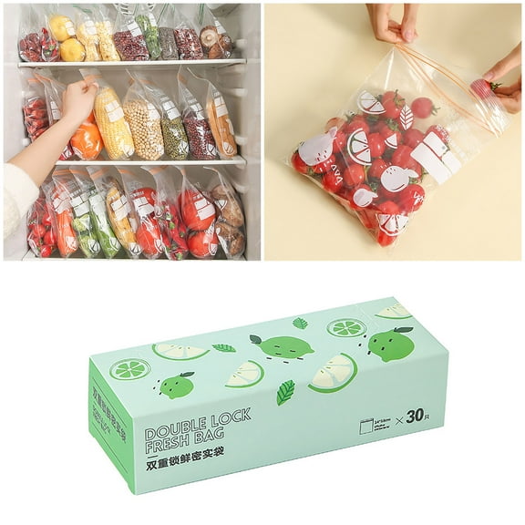 Clearance Under $5 Fresh Keeping Bag Food Grade Household Sealed Bag With Self Sealing Thickened Refrigerator Storage Refrigerated Subpackage Compact