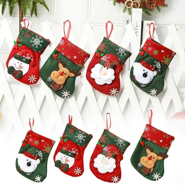 Clearance Under $5 Gift Bags Christmas Tree Decorations Pendants Santa Vintage Socks Christmas Small Socks Accessories