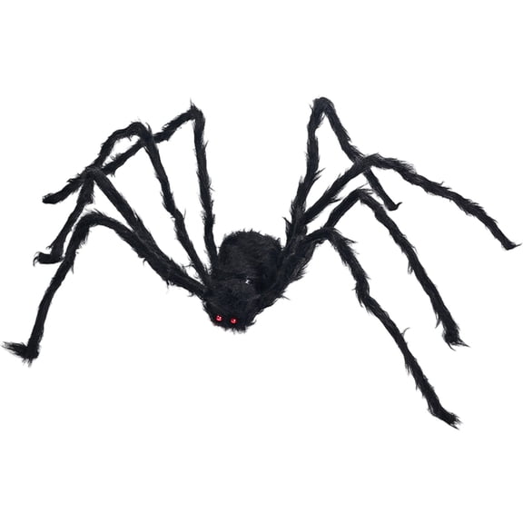 Clearance Under $5 Halloween Plush Spider, Large Black Furry with Bendable Legs, Scary Yard House Decor