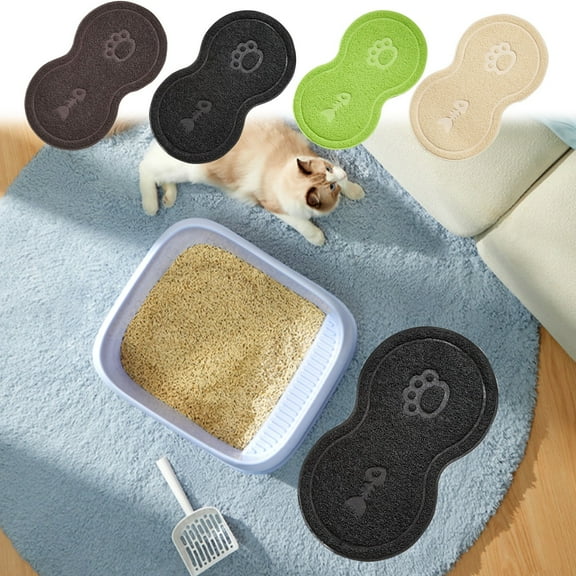 Clearance Under $5! InsCrazy Dog Cats Bowl Mat PVC Watersafe Non Slip Cats Litter Mat Safe and Sustainable Cats Litter Mat Waterproof