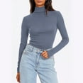 thumbnail image 1 of Joau Women's Turtleneck Long Sleeve Shirts Fall Winter Basic Layering Slim Fit Soft Stretchy Thermal Underwear Tops, S-5XL, 1 of 7