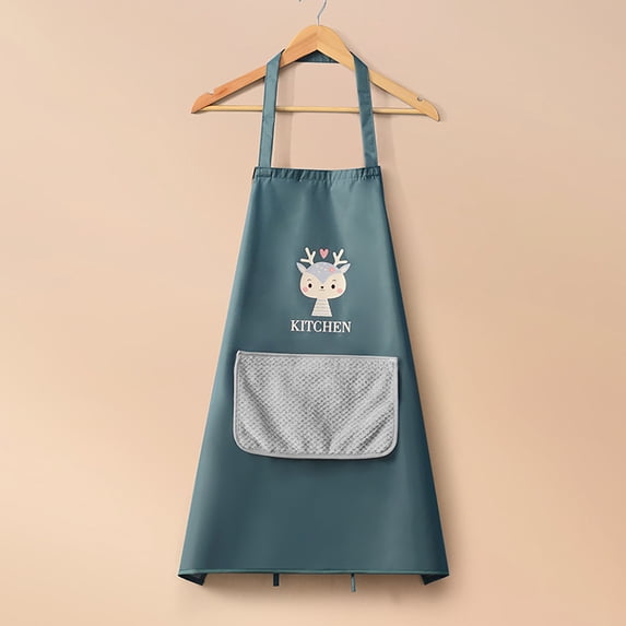 Clearance Under $5 Kitchen Apron With Hand Wiping Waterproof Oily Apron Housework Cleaning Hanging Neck Apron for Home & Kitchen