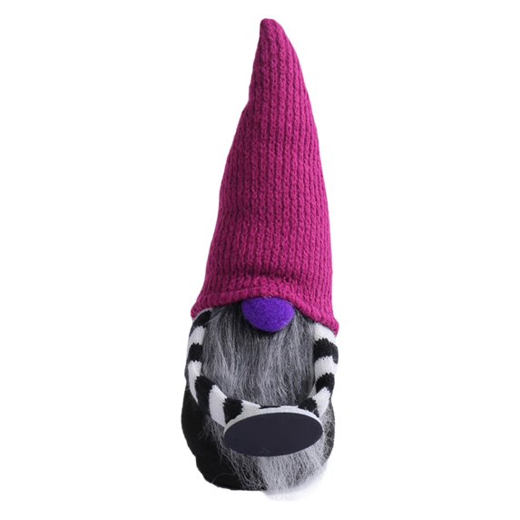 Clearance Under $5 | Knitted Gnome Plush Figure with Witch Hat for Halloween Tabletop Decor