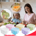 thumbnail image 1 of Clearance Under $5 Mini Plastic Food Storage Containers With Lids Small Airtight Containers Square School Lunch Containers For Children Leftover Food, 1 of 5