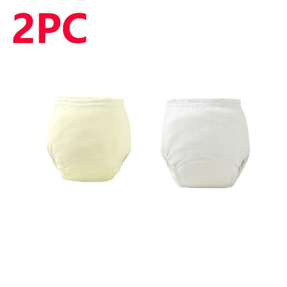 Miqool 2 Packs Baby Potty Training Underwear Soft Cotton Absorbent Washable Training Pants for Boys and Girls