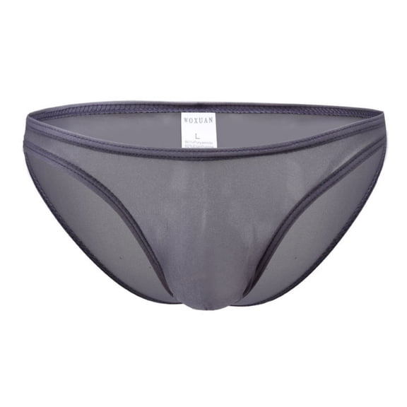 Miqool Men's Ultra Thin Ice Silk Breathable Bikini Briefs U Shaped Bugle Pouch Low Waist Underwear Underpants