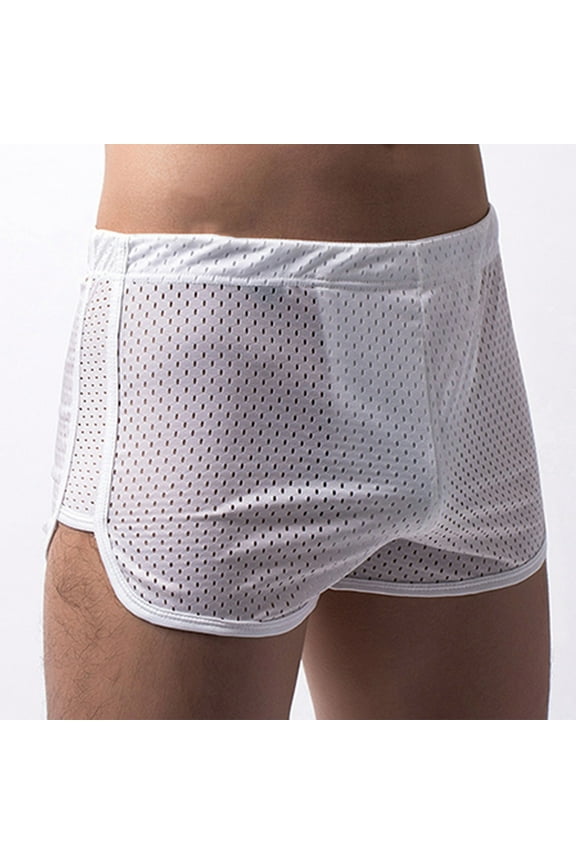Mens 3 Inch Mesh Booty Shorts Breathable Casual Workout Gym Running Shorts Home Lounge Sleep Shorts Beach Swim Shorts