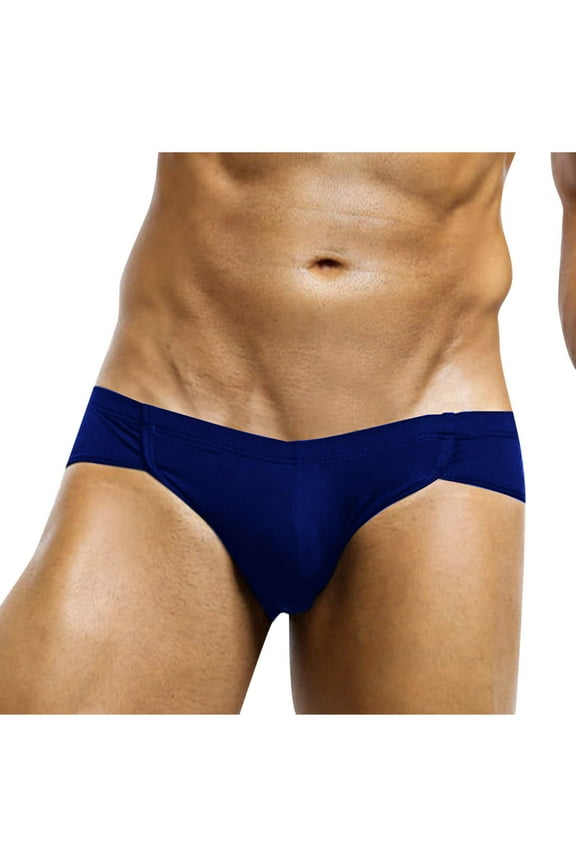 Mens Bikini Briefs Bulge Pouch Underwear Soft Breathable Ice Silk Panties Scrunch Butt Underpants