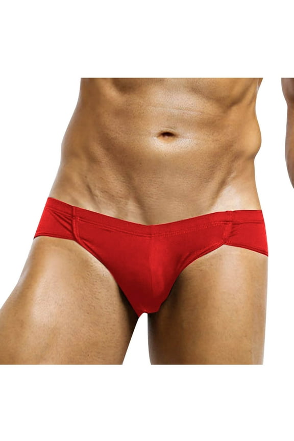 Mens Bikini Briefs Bulge Pouch Underwear Soft Breathable Ice Silk Panties Scrunch Butt Underpants