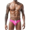 thumbnail image 1 of Miqool Mens Swim Briefs Retro Swimwear Quick Dry Bikini Swimsuit Low Waist Solid Swimming Briefs Bathing Suit with Drawstring, 1 of 9