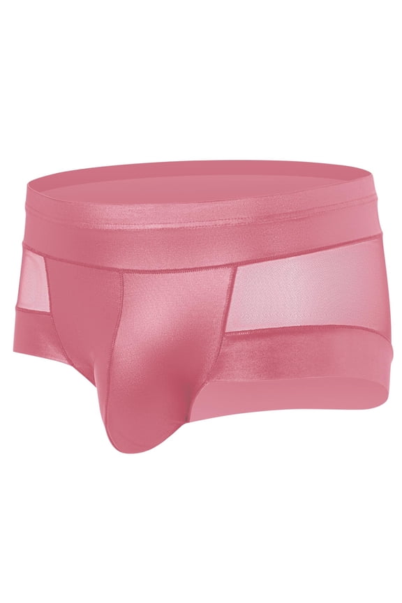 Mens Underwear Dual Bulge Pouch Boxer Briefs Breathable Comfortable Mesh Trunks Underwear Male Underpants