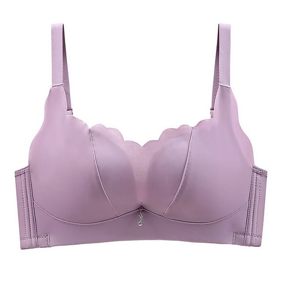 Miqool Wireless Bras for Women No Underwire Scalloped Push Up Bralettes Full Coverage Comfort Everyday Bra with Soft Support