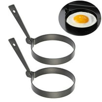 Last Chance 2 Egg Omelets,2Pc Thick Non-Stick Omelette Maker Omelette Mold,Non-Stick Egg-Fryer Handle Round Egg-Rings Shaper Pancakes Molds Ring 2Pcs