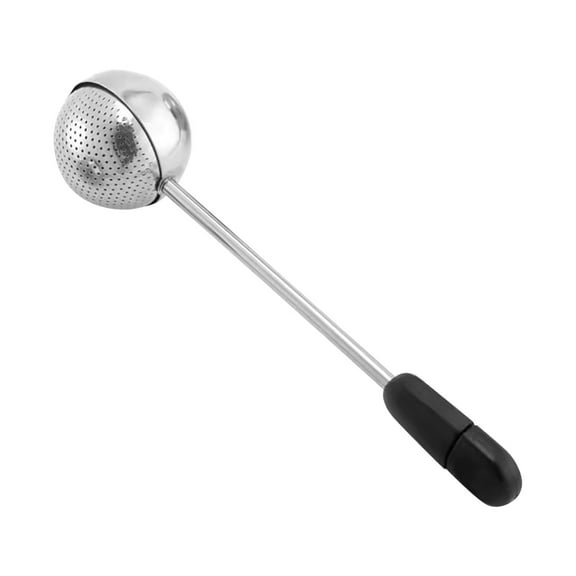 Clearance One-Face Stainless Steel Duster Strainer One-Handed Operation Spring Sticks Sugar Flour Spice Baking Tool for Home & Kitchen Black