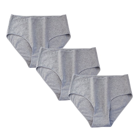 Pitauce 3PC Underwear for Women Solid Color Seamless Breathable Mid Waisted Briefs Soft Comfortable Stretchy Everyday Panties