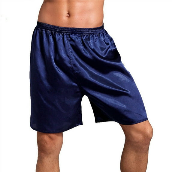 Pitauce Mens Satin Boxer Shorts Sleepwear Soft Breathable Silk Pajamas Lounge Shorts Summer Casual Beach Shorts