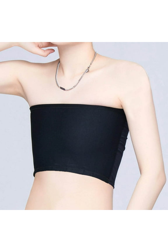 Women's Compression Chest Binder Sleeveless Tops Solid Color Crop Tube Tops Breathable Fitness Binder Corset Tube Tops