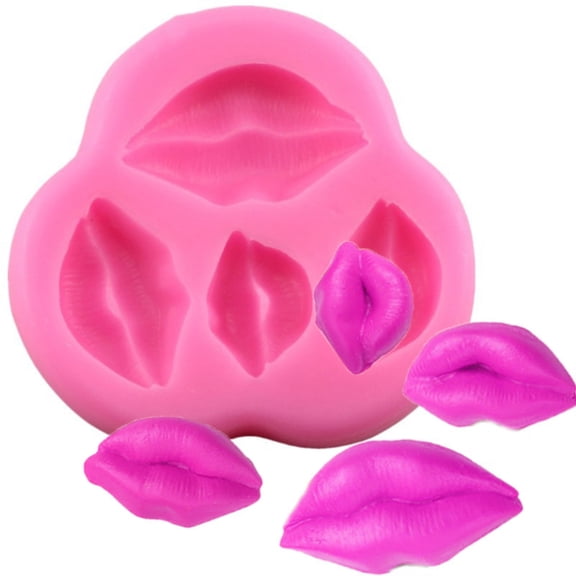 Clearance Under $5 Silicone Lip Mold Fondant Chocolate Cookie Decorating Baking Tool,1PC,Pink