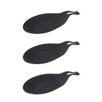 Clearance Under $5 Silicone Spoon Rest 7.8" X 3.44" Heat Kitchen Utensil Holder Spatula Rest For Counter Stove Top Black 2/3Pcs