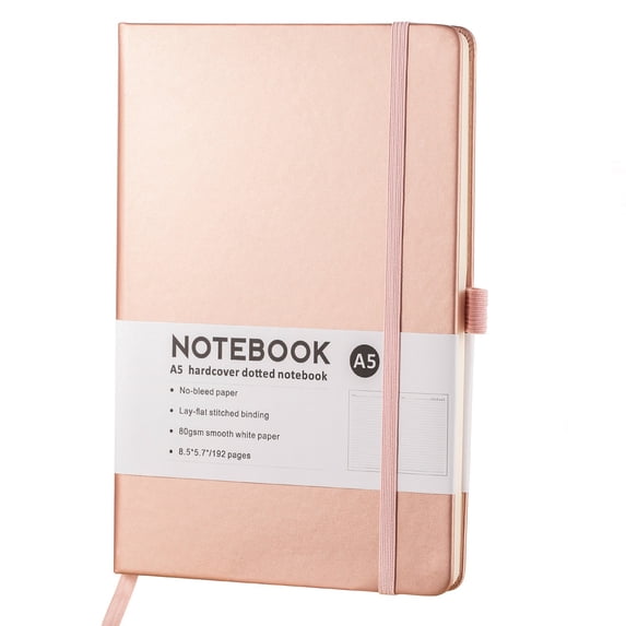 Clearance Under 5$ Simple A5 Notebook Elastic Band S-tudent Diary 96 Sheets Rose Gold, Fdelink A5 Notebook*1
